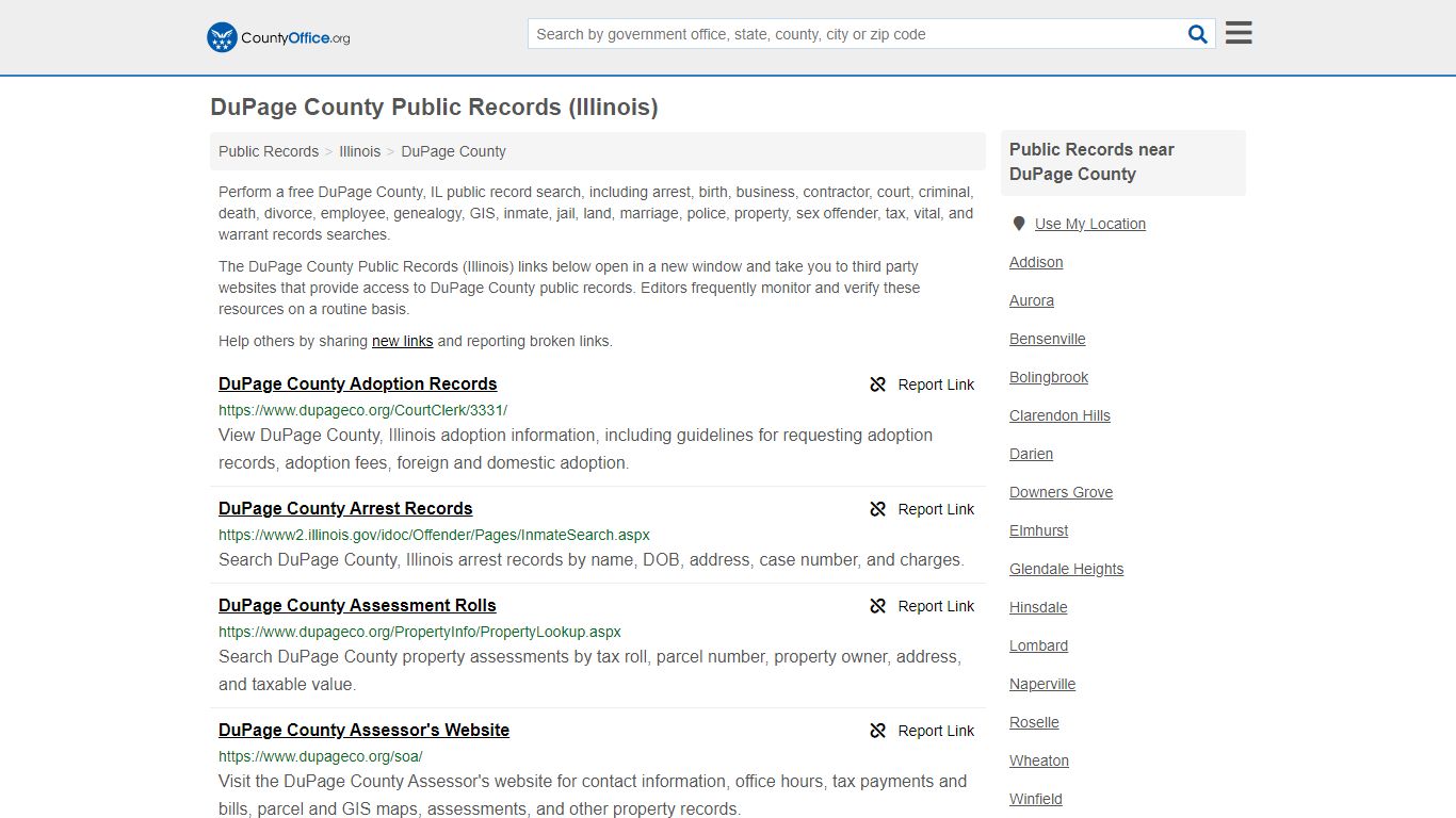 DuPage County Public Records (Illinois) - County Office