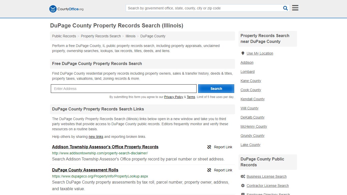 DuPage County Property Records Search (Illinois) - County Office